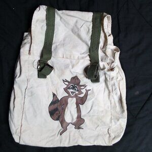 Vintage WWF Raccoon Ranger Backpack Hiking 1972